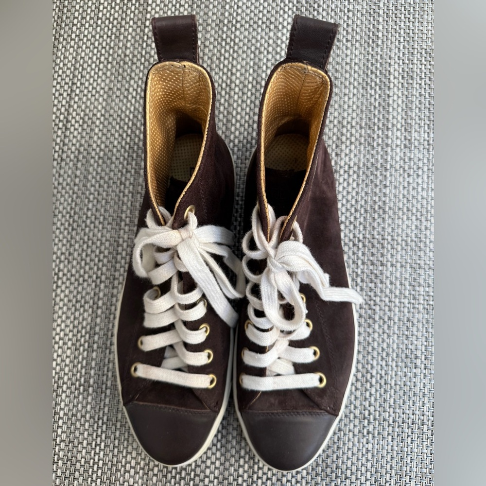 DSQUARED Dark Brown High-Top Suede Sneakers